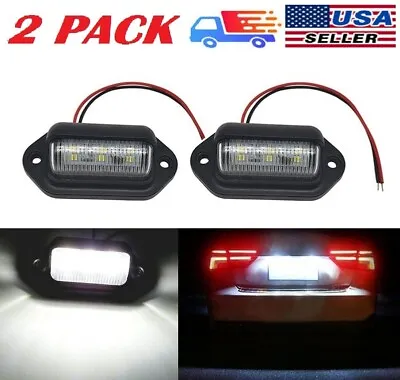 2Pcs LED License Plate Light Tag Lamps Assembly Replacement For Truck Trailer RV • $8.29