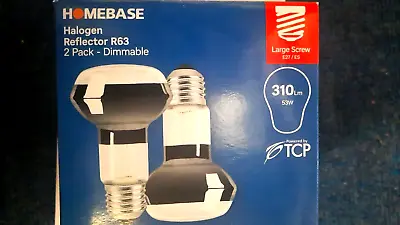 Pack 2 HOMEBASE Bulbs R63 Halogen Reflector Warm White 28w Dimmable Light Bulbs • £4.95