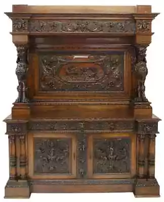 Antique Sideboard Italian Renaissance Revival Exceptional Foliates 1800s! • $16750