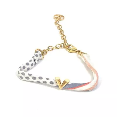 LOUIS VUITTON M68415 Bracelet Be Mindful Vlogo Accessories White/GoldHardware • £147.34