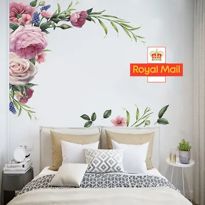 £3.99 • Buy Wall Sticker Peony Rose Flower Wall Decal Nursery Home Sticker Decor Art Mural