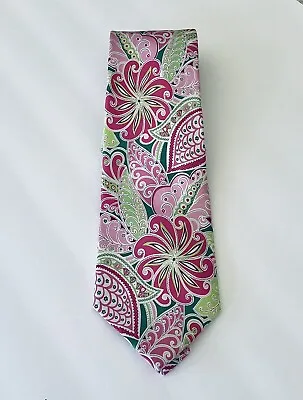 Vera Bradley For Baekgaard Silk Necktie Pink Wheel Pattern • $28