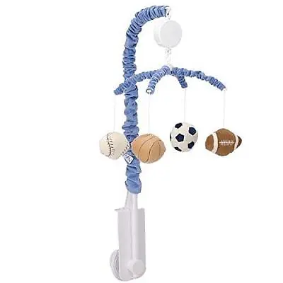 NoJo Play Ball  Sport Theme Musical Mobil Crib Set Navy/Indigo/Ivory/Brown. • $37.99