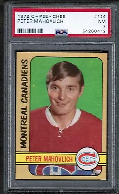 1972 73 OPC O-Pee-Chee #124 Peter Mahovlich PSA 7 NM • $33.25