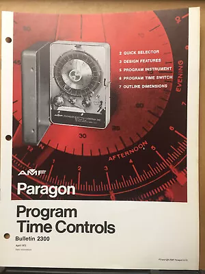 Vtg AMF Paragon Catalog Program Time Controls 1973 Instrument Switch • $16.98