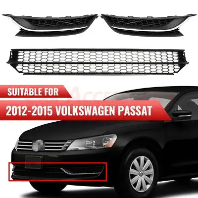 For VW Passat 2012-2015 Front Bumper Lower Grille Grill & Fog Light Covers Bezel • $62.99