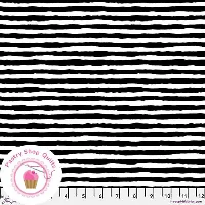 KAFFE FASSETT Free Spirit COMB STRIPE M084 Black & White Lines Quilt Fabric • $6.75