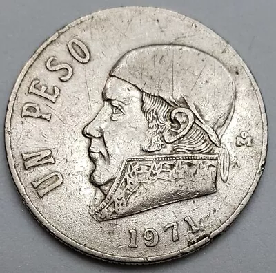 Mexico 1971 México Mexican Un Peso José María Morelos Pavon Moneda Coin • $30