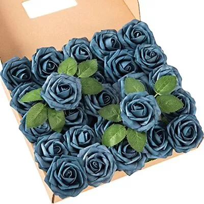 25pcs Artificial Rose Flowers Fake Roses Real Looking Foam Roses With Stems F... • $17.80