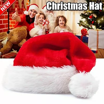 Christmas Hat Santa Claus Warm Plush Party Xmas Cosplay Costume Dress Up Decor • $11.99