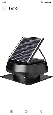ILIVING HYBRID Smart Exhaust Solar Roof Attic Exhaust Fan 14  Black • $299.99