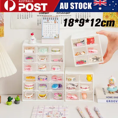 Desktop Nine Grid Small Drawer Organizer Mini Drawers Plastic Desk Craft Storage • $15.89