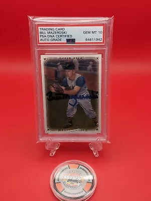 PSA Graded Bill Mazeroski Autograph Gem Mint 10 Card Has Not Been Graded Pirates • $50