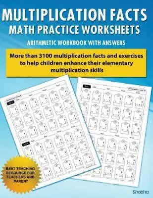 Multiplication Facts Math Worksheet Practice Arithmetic Workbook With... • $4.58