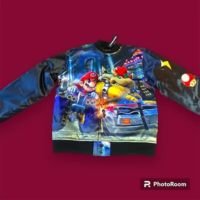 NWT DeKrytic Nintendo Men's Large Mario Kart Satin Puffer  Bomber Jacket • $119.99