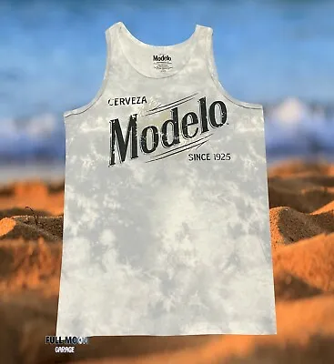 New Modelo Especial Washed Beer Retro Logo Men's Vintage Tank Top T-Shirt • $18.95