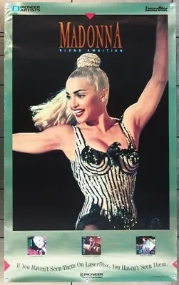 MADONNA:  BLOND AMBITION WORLD TOUR   (1990) 5733  Laser-Disc Promotional Poster • $250