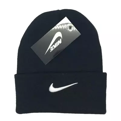 Winter Beanie Hat Nike Black White Mens Women One Size Warm On Sale Adjustable • £9.97