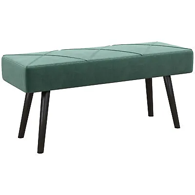 £36.99 • Buy HOMCOM End Of Bed Bench, Upholstered Hallway Bedroom With Steel Legs, Green
