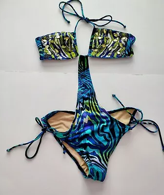 Victoria's Secret Swimsuit Size S Designer Luxury Monokini Blue Green  • $6.20