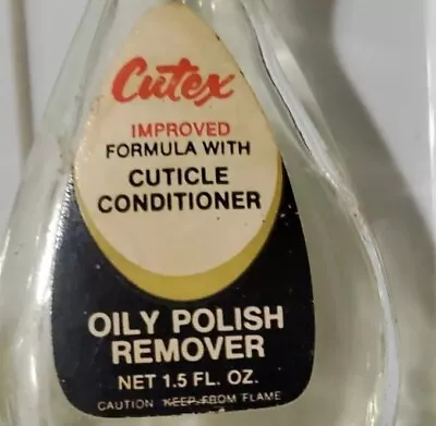VTG CUTEX Oily Polish Remover Cuticle Conditioner Glass Bottle Label MOVIE PROP • $22