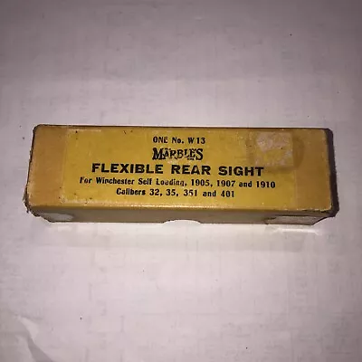 Original Marbles Flexible Rear Sight Box Only For Winchester 1905 ‘07 ‘10 • $25.99