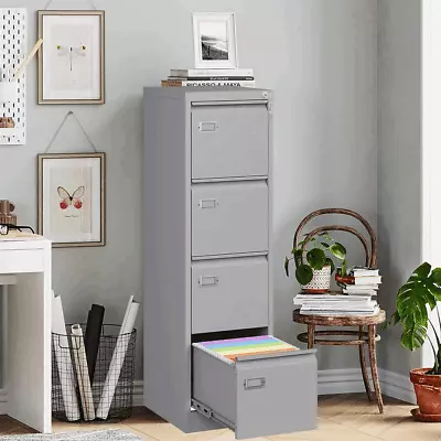 Vertical File Cabinet 4-Drawer Filing Cabinet Office Storage Organizer With Lock • $169.99