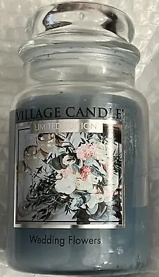 Village Candle Limited Edition Wedding Flowers Large Glass Jar  26 Fl. Oz. New • $21.90