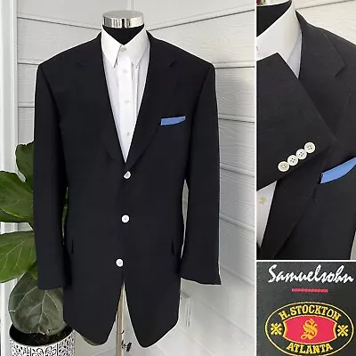 $129.95 • Buy Samuelsohn Mens Two Button Blazer Wool Silk Blend Sport Coat Jacket Blazer 48XL