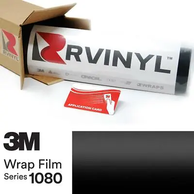 3M 1080 S12 SATIN BLACK Vinyl Vehicle Car Wrap Decal Film Sheet Roll Bike Hobby • $44.99