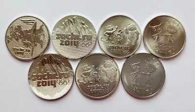 Russia 7 Coin Set 2011-2014 Sochi Olimpics 25 Rubles (#7861) • $8.90