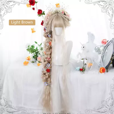 Synthetic Hair 120cm Long Curly Lolita Wig Blonde  Lolita Harajuku Wig Bangs Wig • £99.89