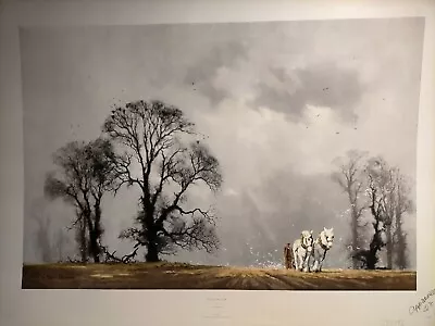 £295 • Buy Vintage David Shepherd 1975 Print Winter Plough Shire Horse's Retro