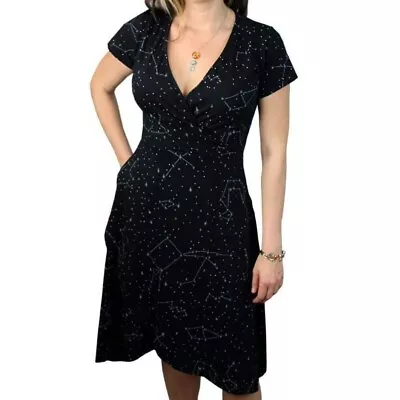 Svaha Dress Size 6 100% Organic Cotton Glow In The Dark Stars Print • $34.99