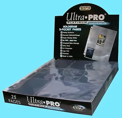 25 ULTRA PRO PLATINUM 9-POCKET Card Pages Sheets Protectors Baseball Storage • $12.29