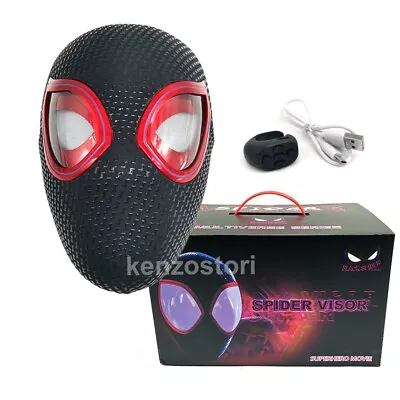 Spider-Man Mask 1:1 Miles Morales Wearable Mask Ring Control Remote Eyes Cosplay • $84.99