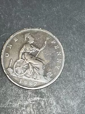 1887 One Penny Uk Coin - Victoria • $2.50