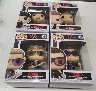 Funko Pop Rocks (4) U-2 Set Adam/Bono/Edge/Larry 270-273 Vinyl Figures • $49.95