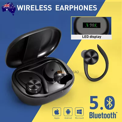 Sweatproof Wireless Bluetooth Earphones Headphones Sport Gym Earbuds Mic LCD • $29.95