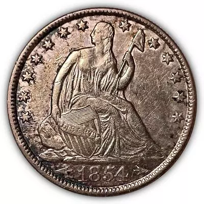 1854-O Seated Liberty Half Dollar Almost Uncirculated AU Coin #6454 • $265