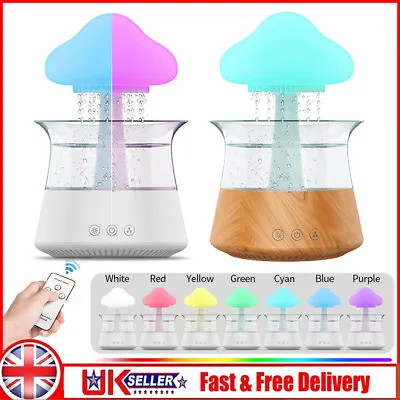 Rain Cloud Humidifier Raining Sound LED RGB Lights Night Light Diffuser UK • £34.19