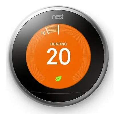 Google Nest Learning Thermostat (3rd Generation) Smart Thermostat - Stainless... • £129.99