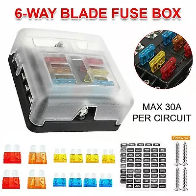 18PCS 6 Way Blade Fuse Box Block Holder Indicator LED Light 12V/32V Car Marine • $27.99