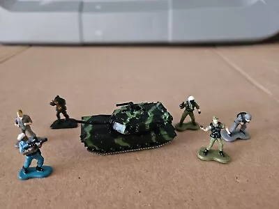 Lot Of 7 1999 Micro Machine Military Soldiers W/ Tank Green Black Camo Trl8#130 • $16.72