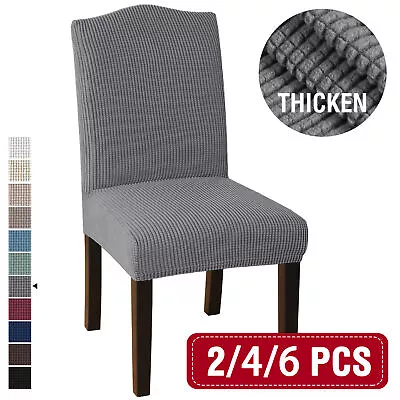 Dining Chair Covers Stretch Jacquard Parson Chair Slip Covers Washable 2/4/6 PCS • $24.49