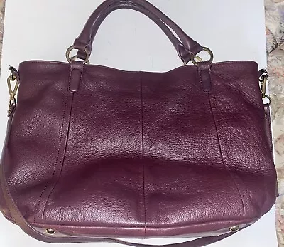 G.I.L.I. Got It Love It Leather Large Tote Bag Purse Purple Detachable Strap • $24