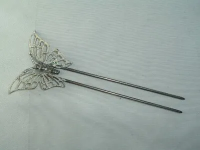 Vintage Metal Butterfly Hair Stick Up Do Hair Accessory • $15