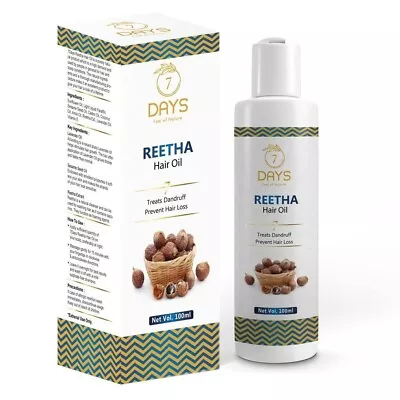 7 DAYS  Reetha Hair Oil For Reduce Hair Loss & Dandruff - 100ml • $26.61