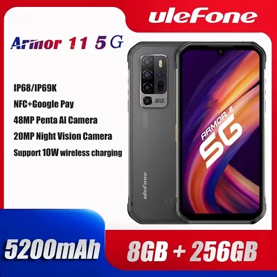 6.1 In Ulefone Armor 11 8GB +256GB Dimensity 800 5G Smartphone Octa Core 5200mAh • $853.15