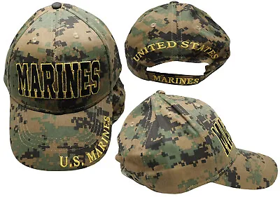 Marines 3-D Letters U.S. Marines USMC Marpat Camo Embroidered Cap Hat Licensed • $15.24